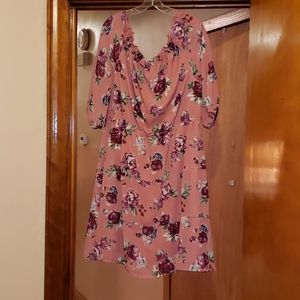 Lane Bryant NWT Pink Floral Off Shoulder Dress